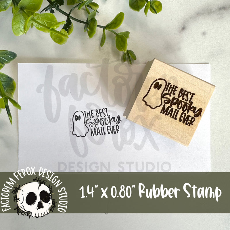 Best Spooky Mail Ghost Rubber Stamp ©