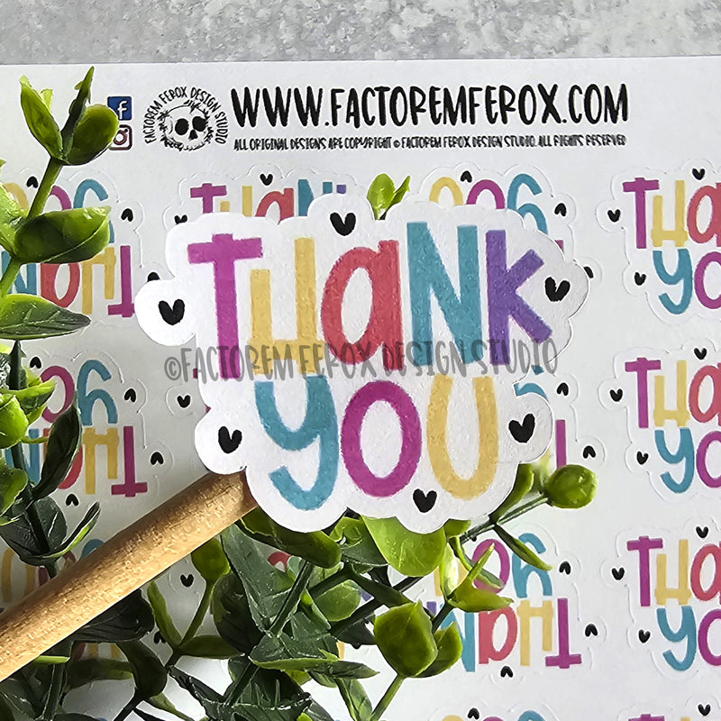 Colorful Thank You Sheet of Stickers ©