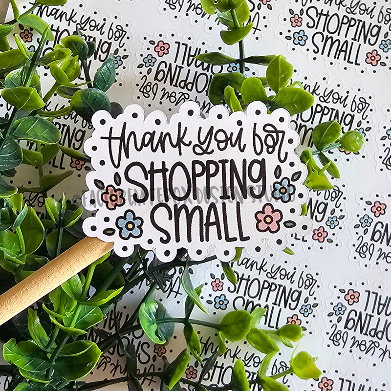Thank You for Shopping Small Flowers Sheet of Stickers ©