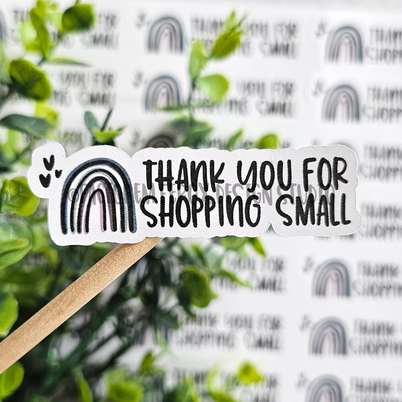 Thank You for Shopping Small Rainbow Sheet of Stickers ©
