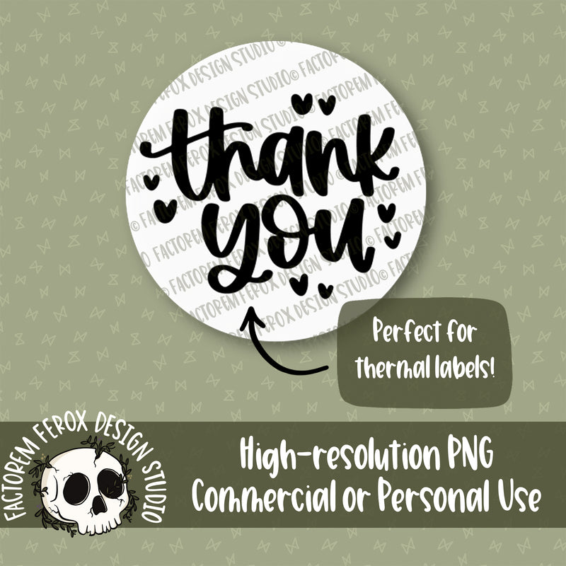 Thank You with Hearts Digital File © - Commercial Use
