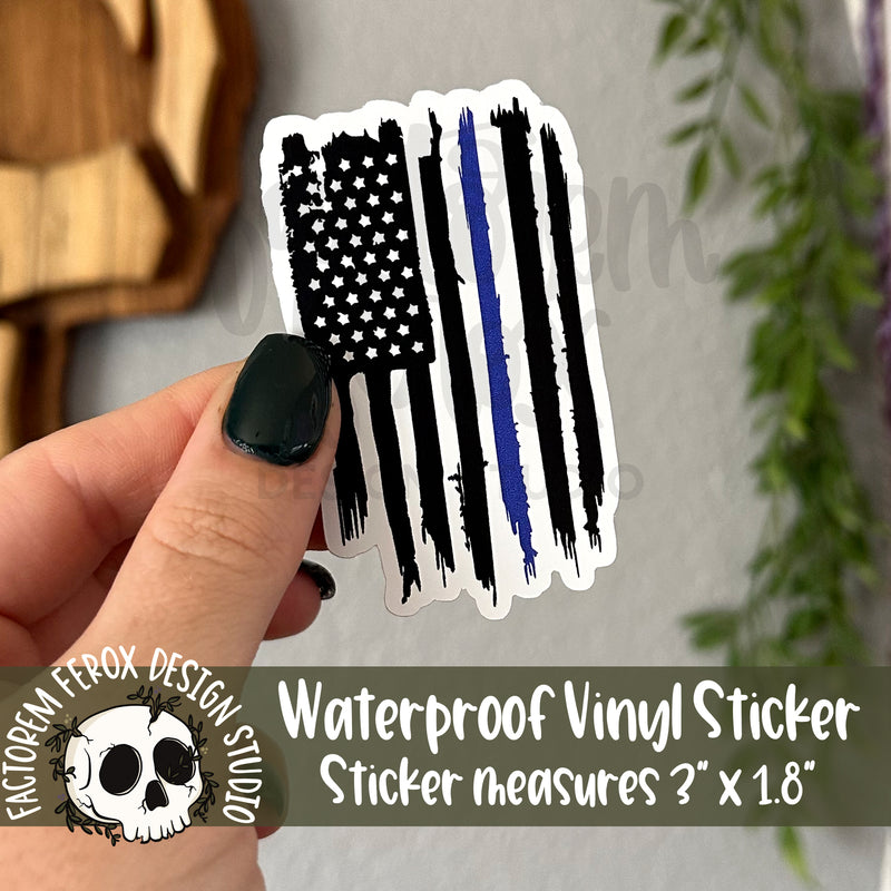 Thin Blue Line Flag Vinyl Sticker©