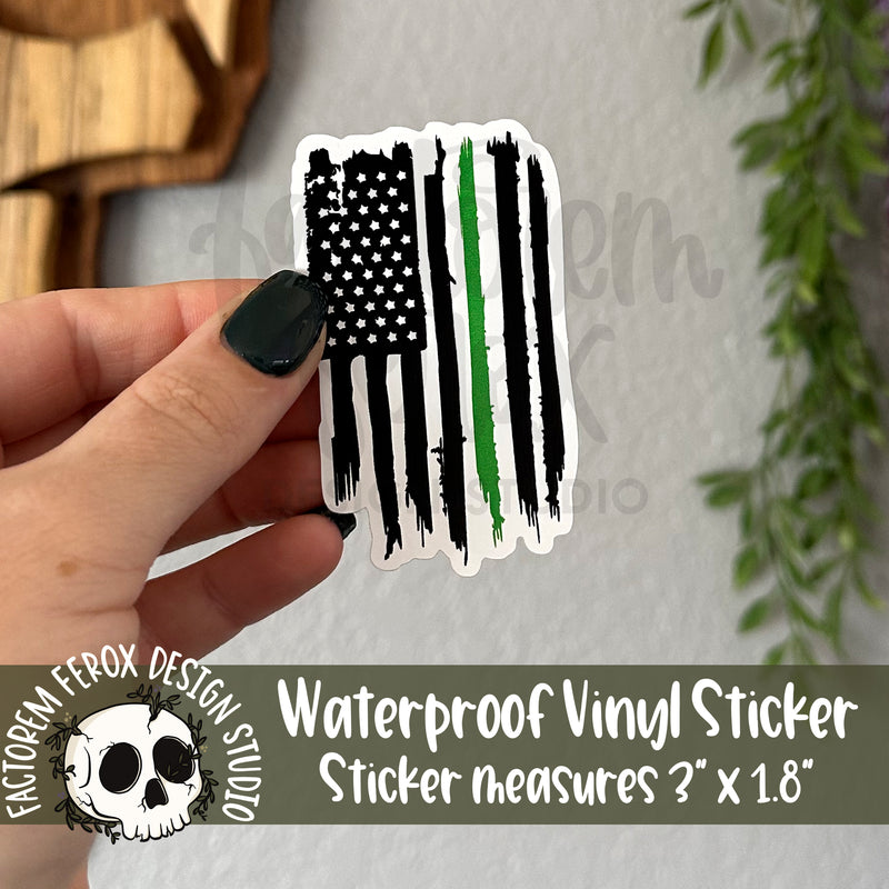 Thin Green Line Flag Vinyl Sticker©