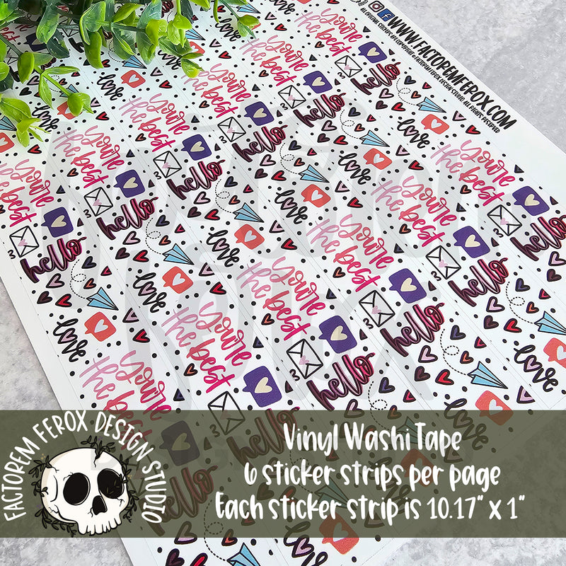 Colorful Happy Mail Vinyl Washi Sticker Sheet ©