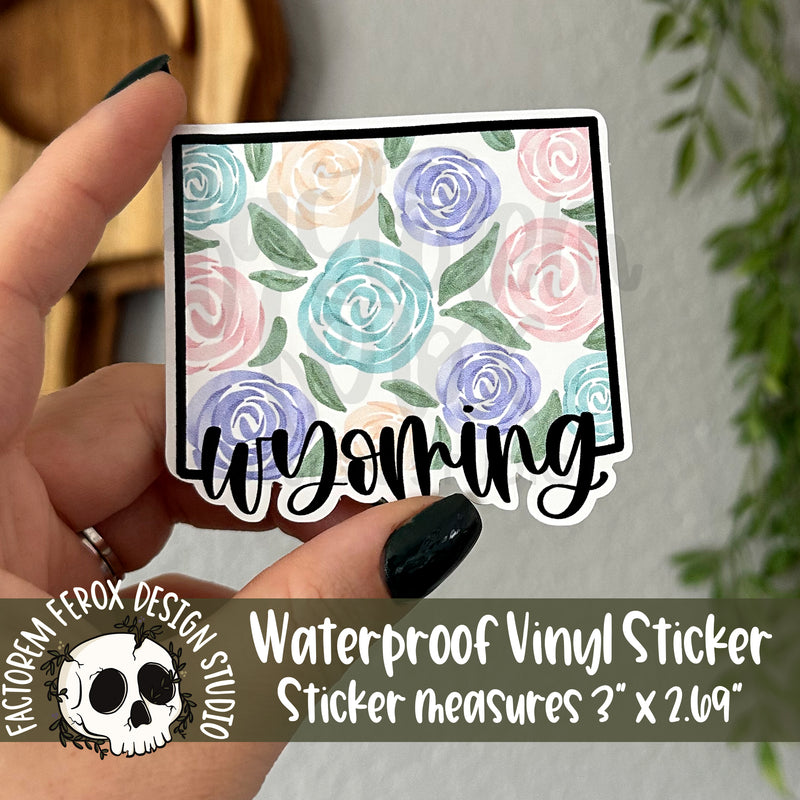 Wyoming Watercolor Sticker Vinyl Sticker©