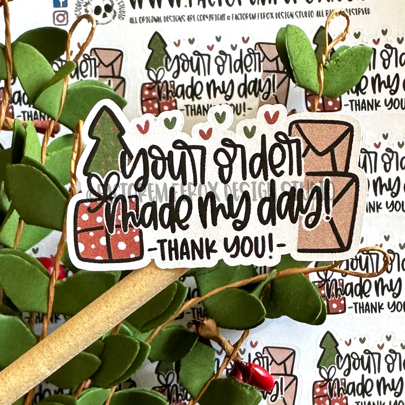 Christmas Thank You for Your Order Sheet of Stickers ©