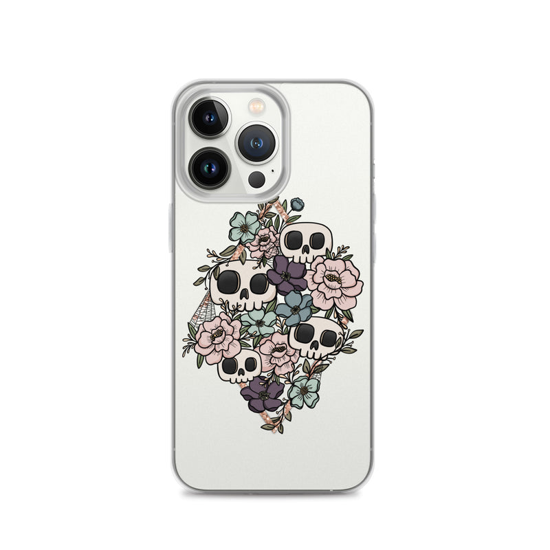 Skulls and Flowers Clear Case for iPhone®