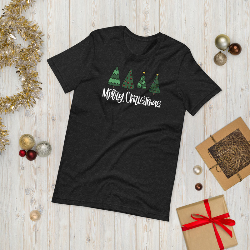 Merry Christmas Doodle Trees Unisex t-shirt