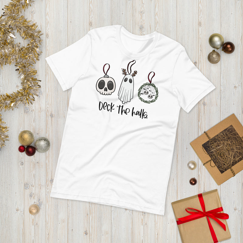 Deck the Halls Creepy Christmas Ornaments Unisex T-Shirt