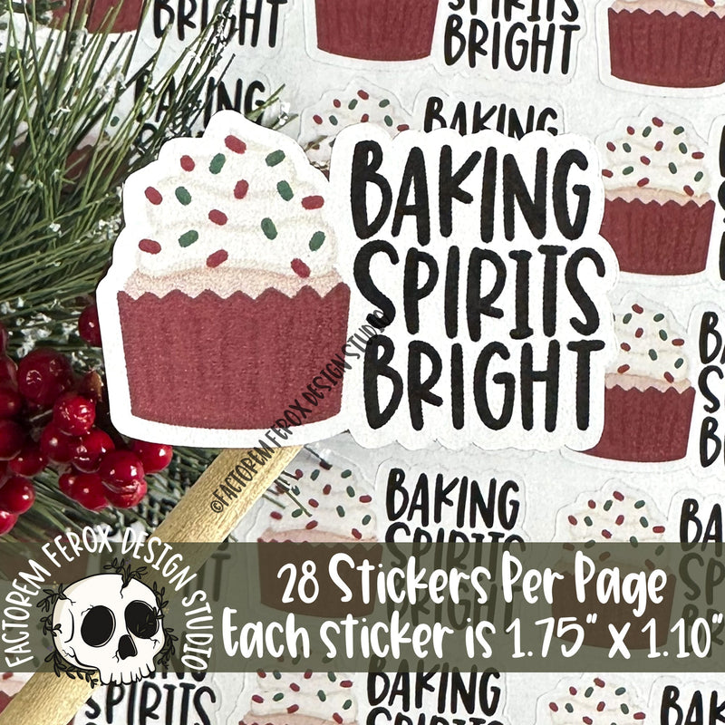 Baking Spirits Bright Cupcake Sticker ©