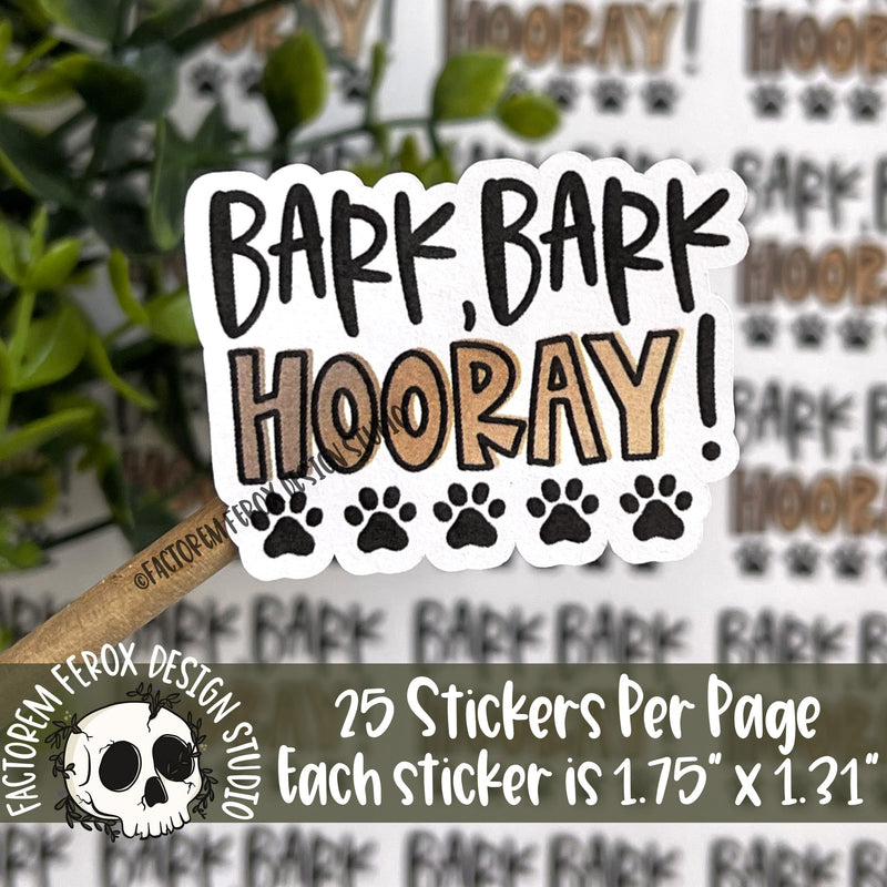 Bark Bark Hooray Sticker ©