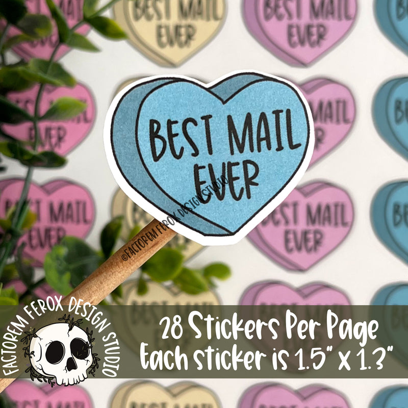 Best Mail Ever Conversation Heart Stickers ©