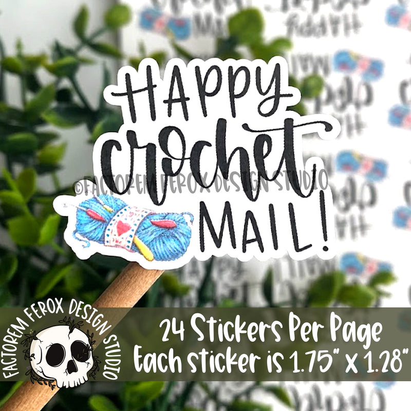Happy Crochet Mail Sticker ©