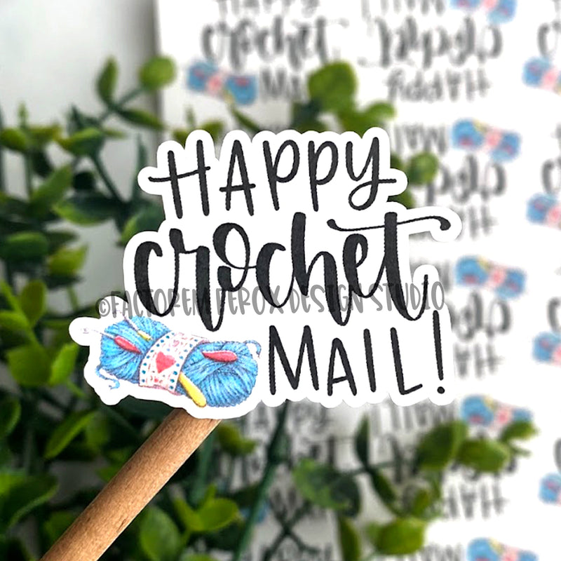 Happy Crochet Mail Sticker ©
