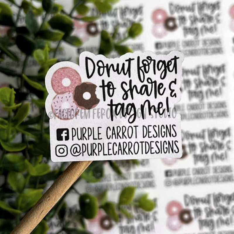 Donut Forget to Tag Me Review Reminder Sticker ©