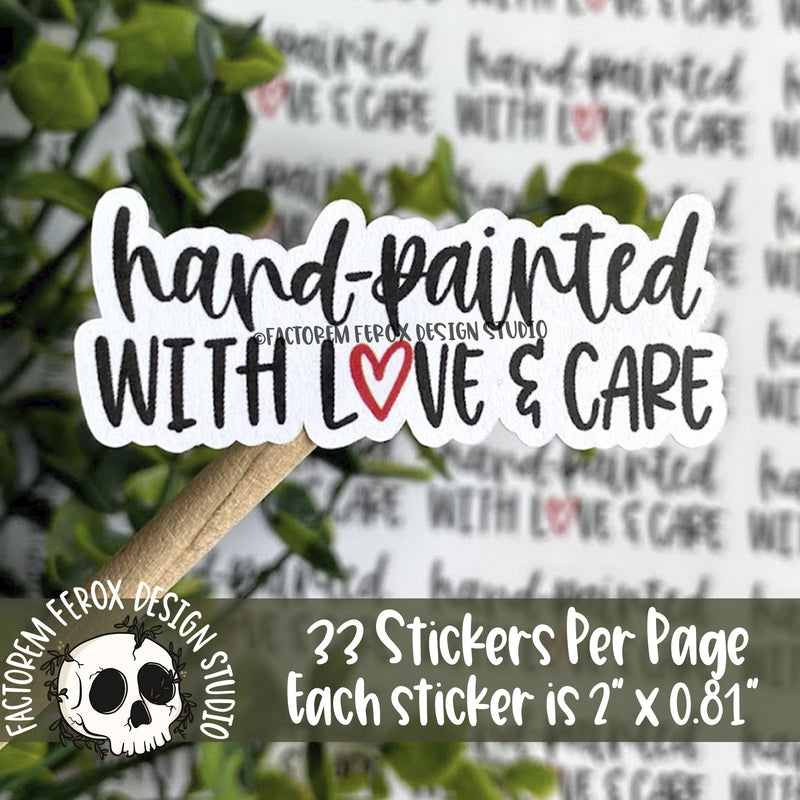 Hand-Painted With Love and Care Sticker ©