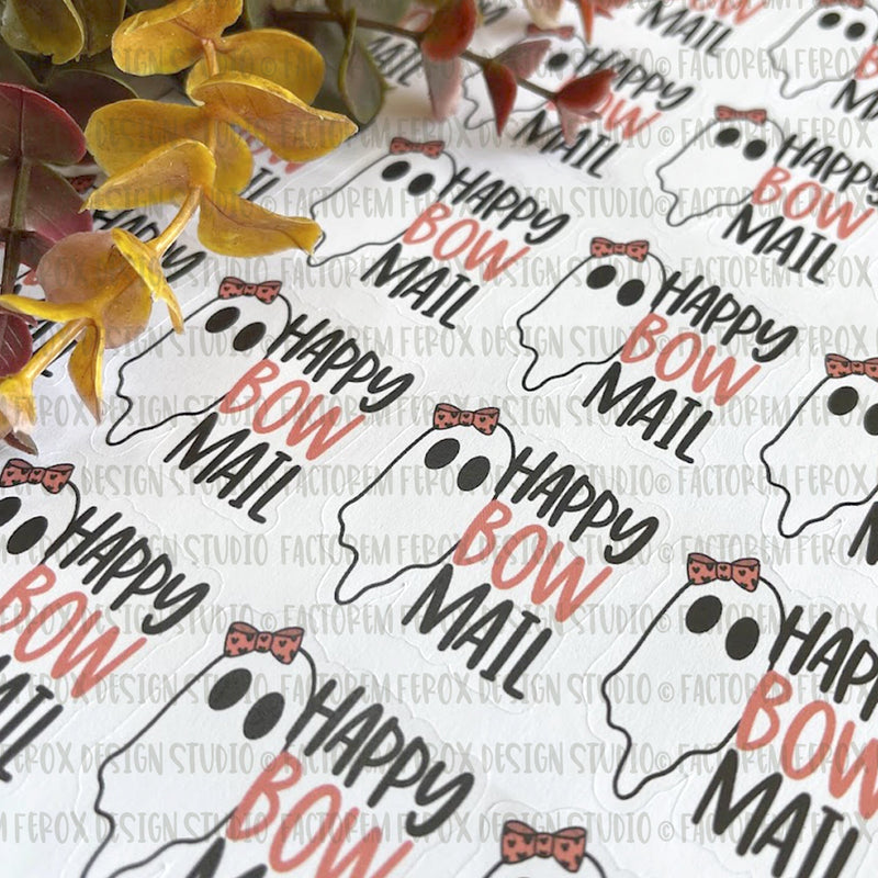 Happy Bow Mail Ghost Sticker ©