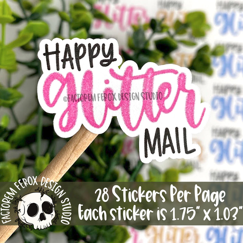 Happy Glitter Mail Sticker ©