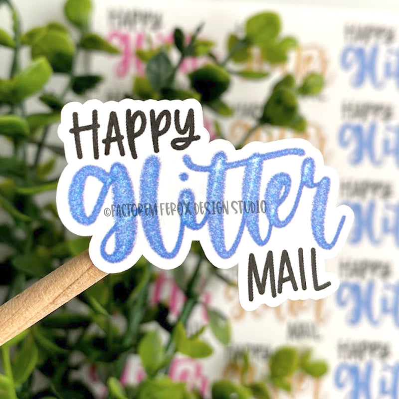 Happy Glitter Mail Sticker ©