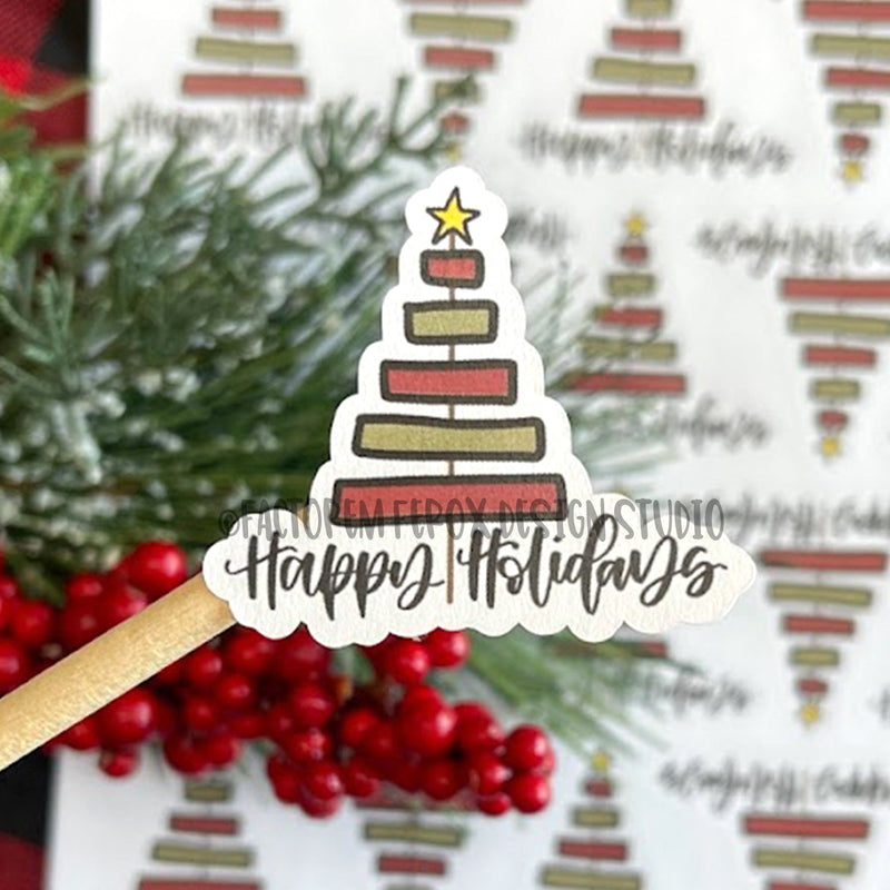 Happy Holidays Tree Sticker ©