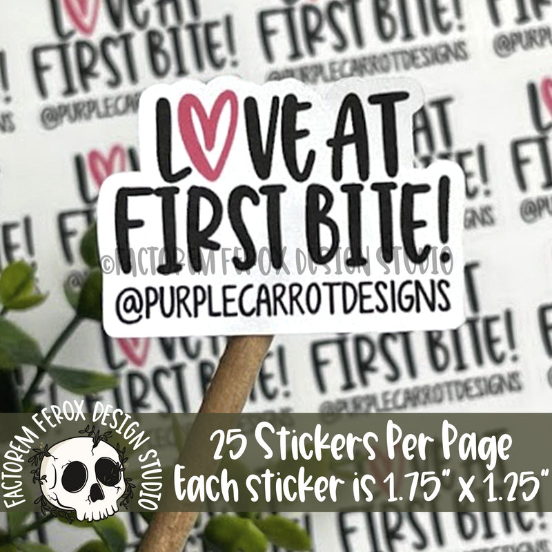 Personalized Love at First Bite Sticker ©