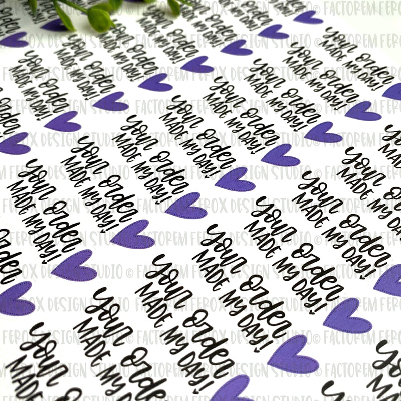 Your Order Made My Day Purple Heart Sticker ©
