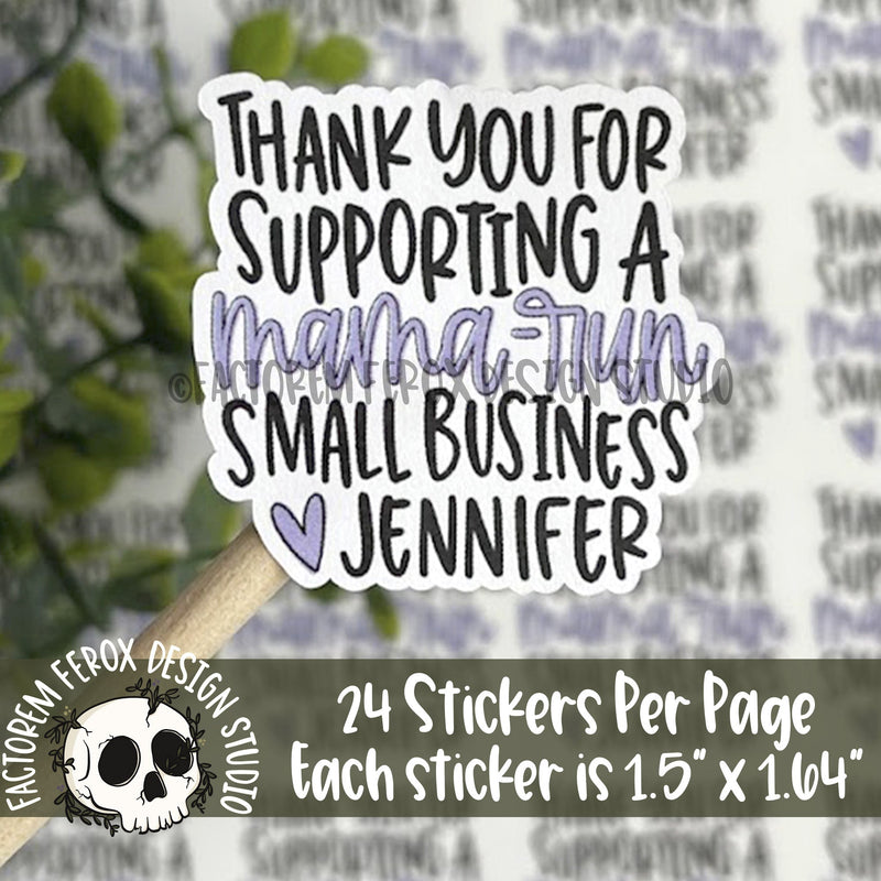 Personalized Mama-Run® Purple Sticker