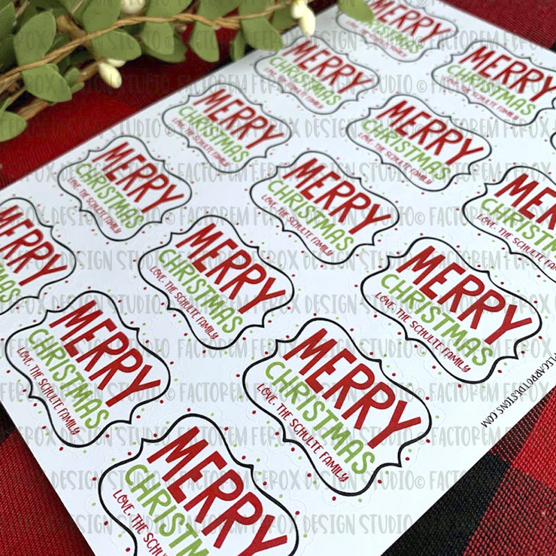 Personalized Merry Christmas Sticker ©