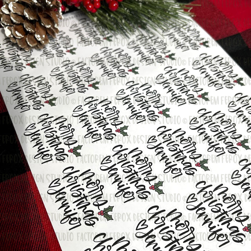 Personalized Merry Christmas Sticker ©