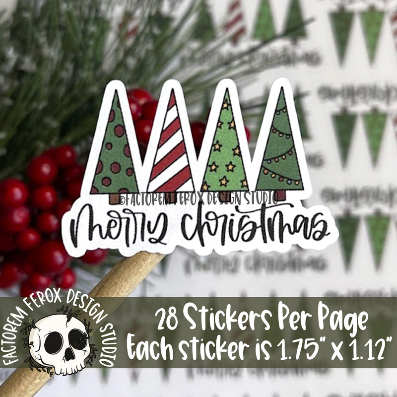 Merry Christmas Trees Sticker ©