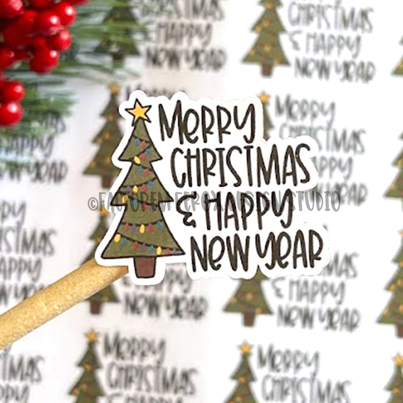 Merry Christmas and Happy New Year Sticker ©