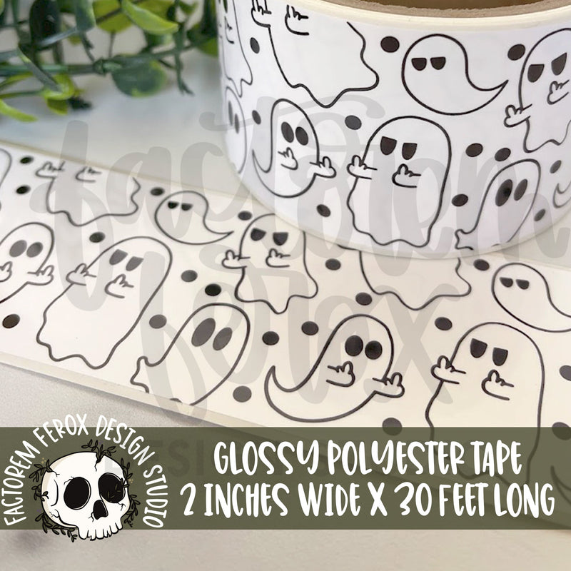 Middle Finger Ghost Glossy Sticker Tape ©