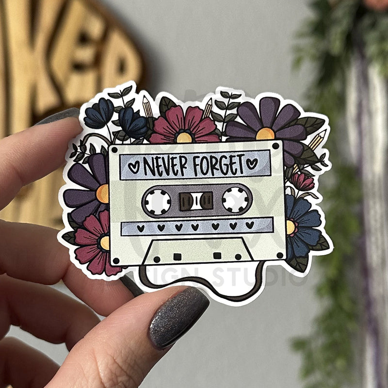 Never Forget Cassette Vinyl Sticker©