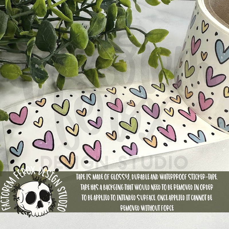 Pastel Hearts Glossy Sticker Tape ©