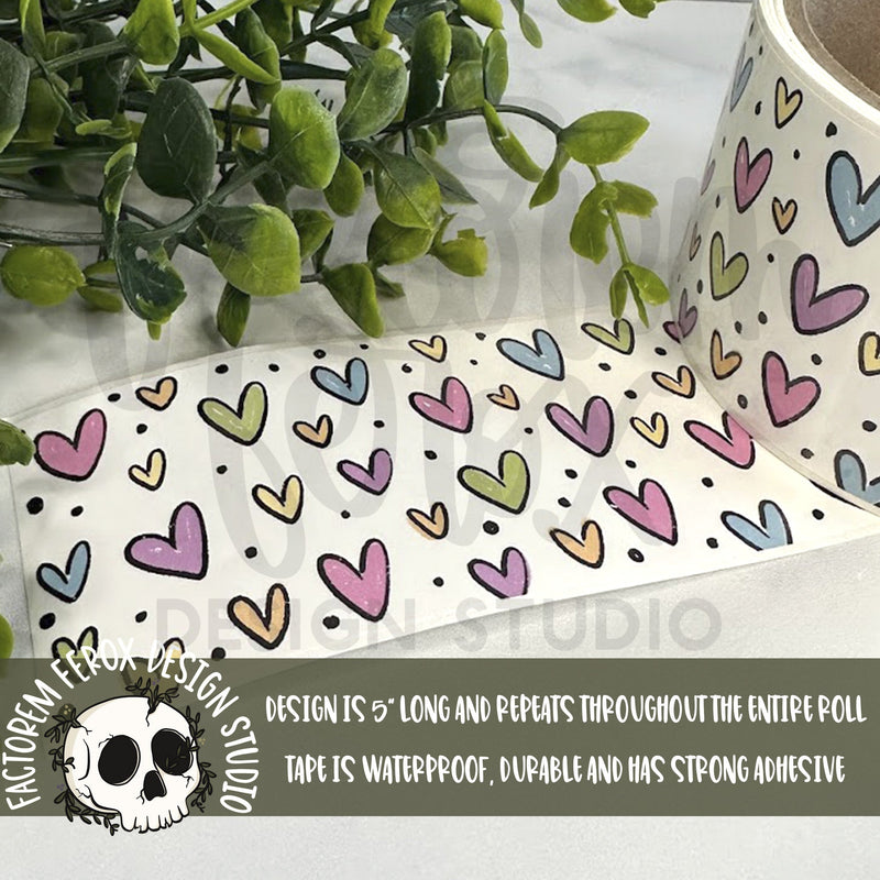 Pastel Hearts Glossy Sticker Tape ©