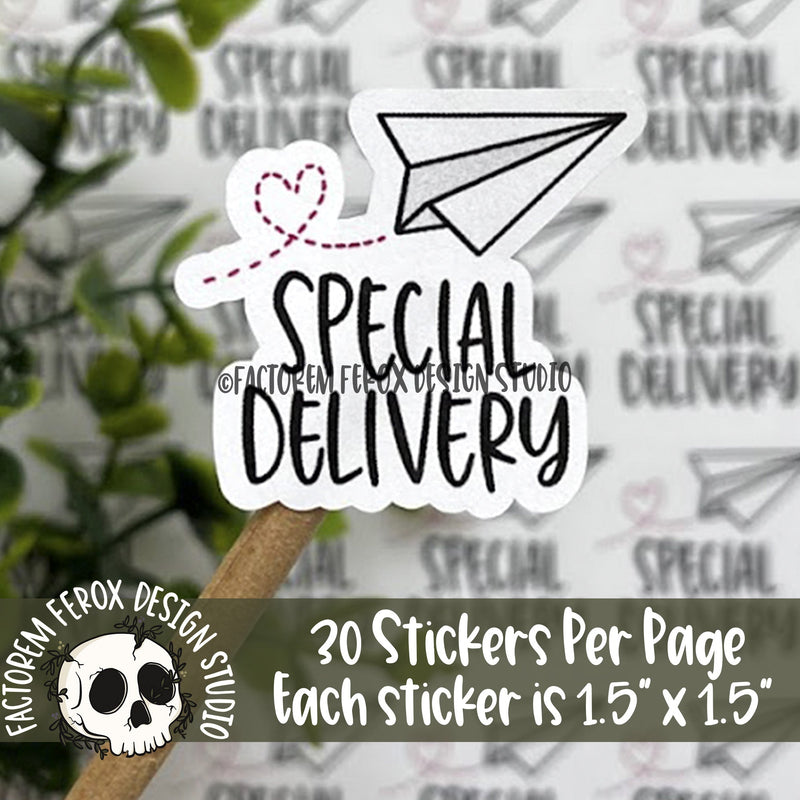Special Delivery Paper Airplane Sticker ©