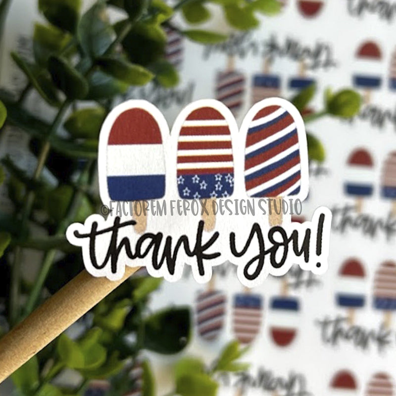 Thank You Patriotic Popsicles Sticker ©