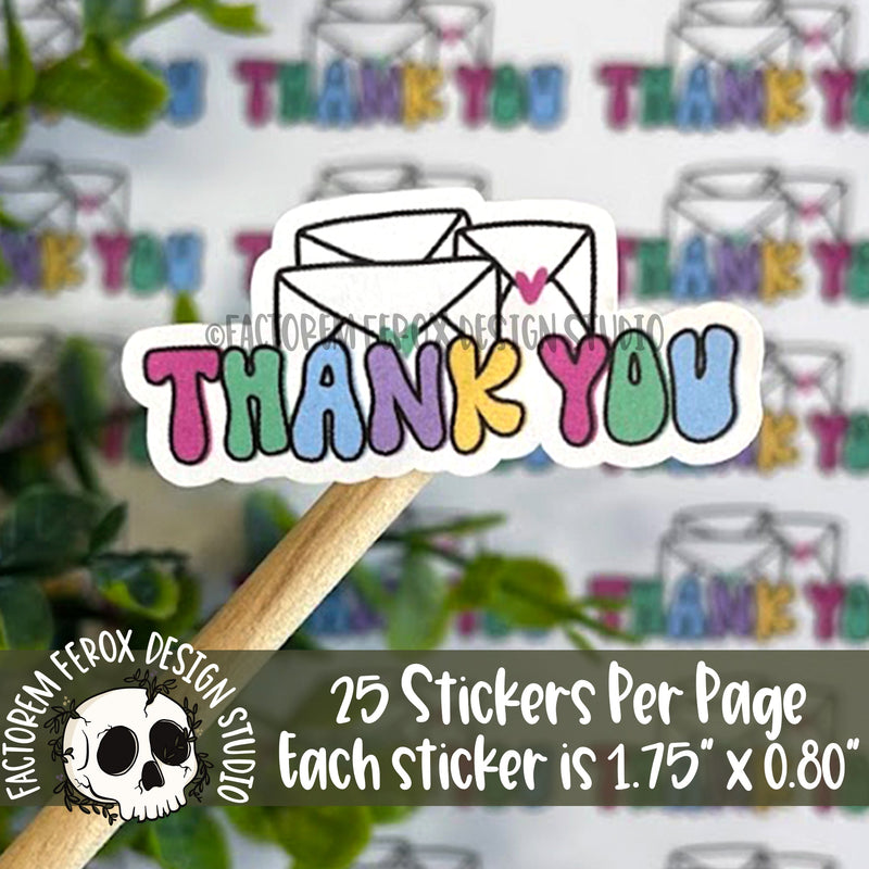 Thank You Bubble Letters Sticker ©