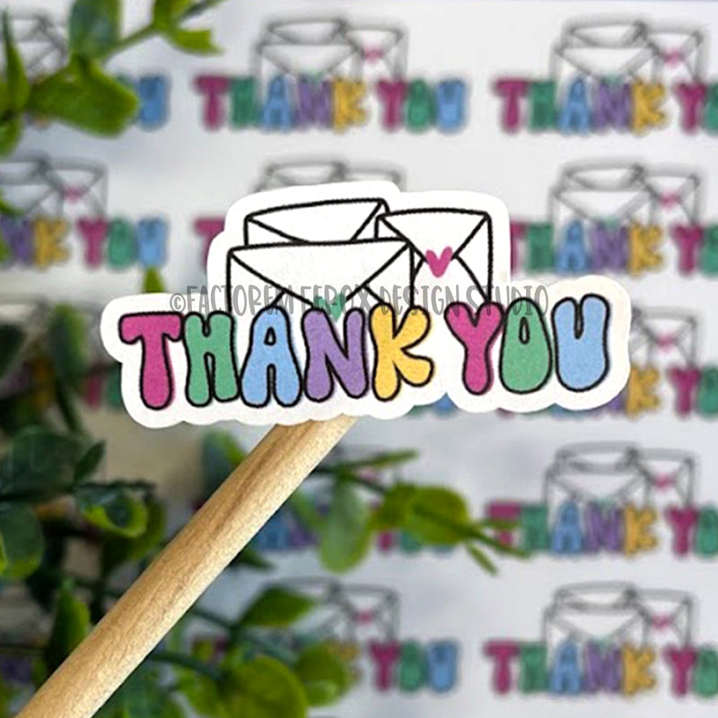 Thank You Bubble Letters Sticker ©