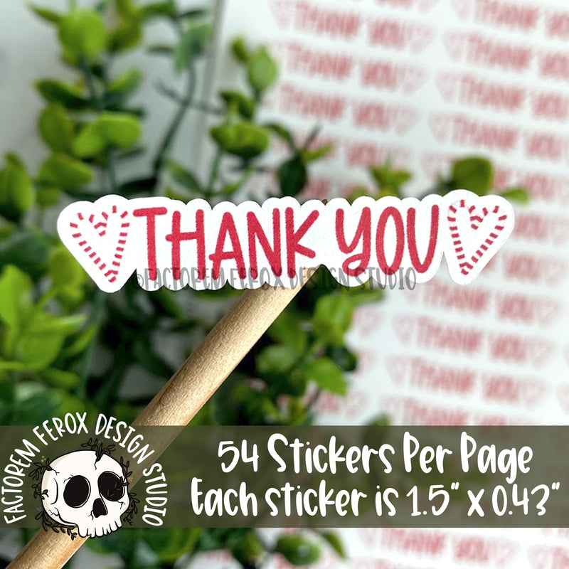 Thank You Candy Cane Sticker ©