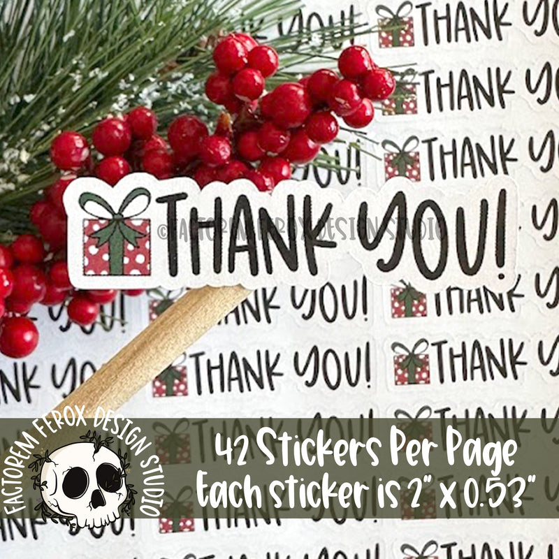 Thank You Christmas Gift Sticker ©