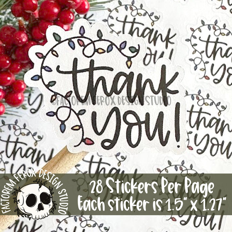 Thank You Christmas Lights Sticker ©