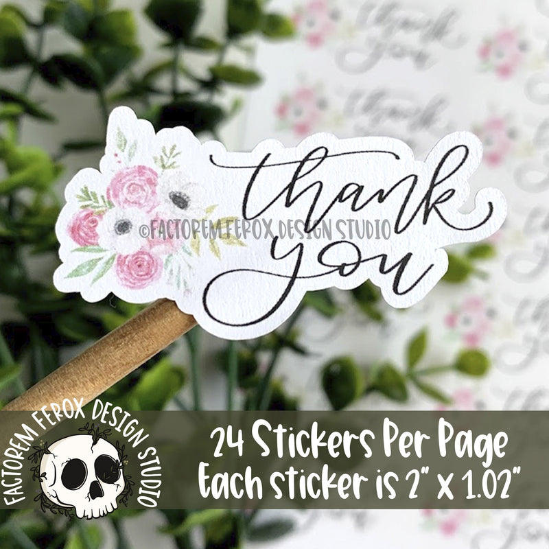 Thank You Flower Bouquet Sticker ©