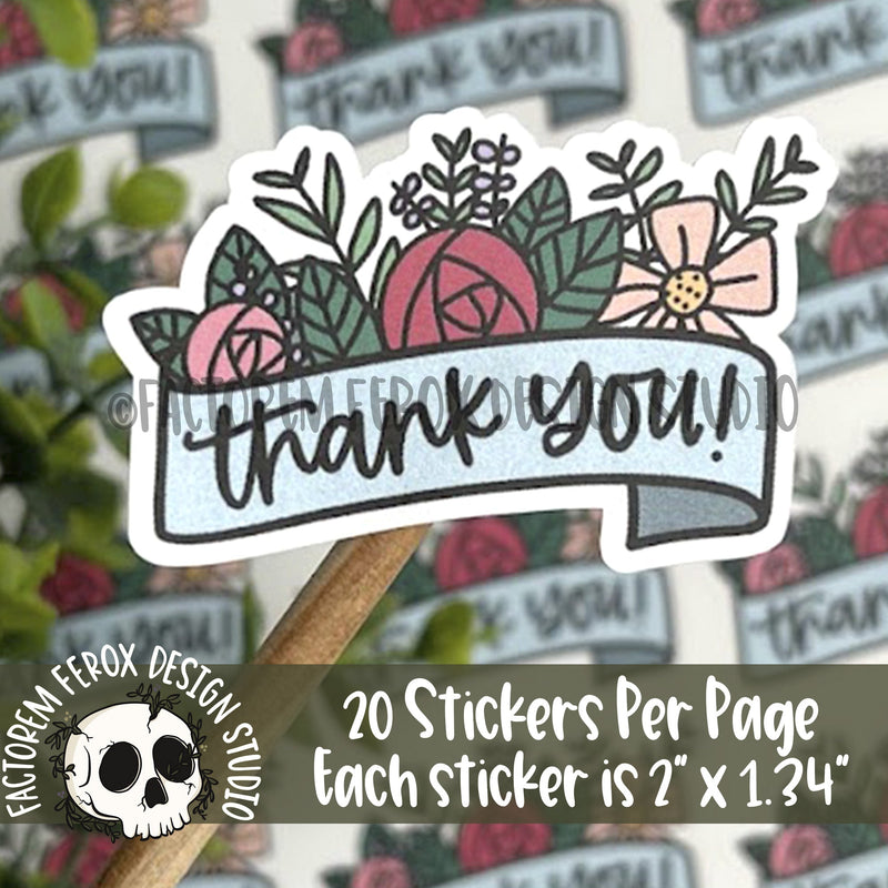 Thank You Flower Banner Sticker ©