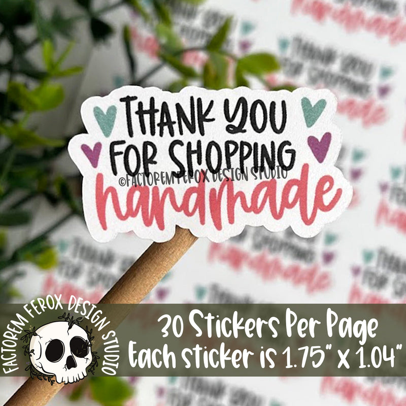 Thank You for Shopping Handmade Sticker ©