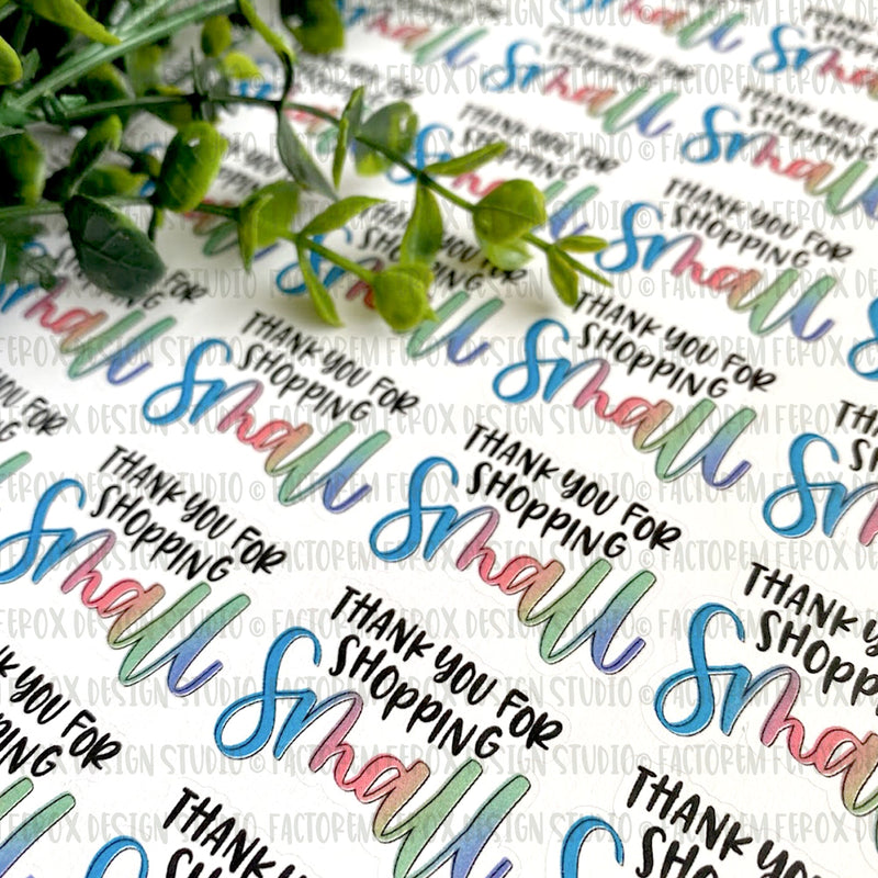 Colorful Thank You for Shopping Small Sticker ©