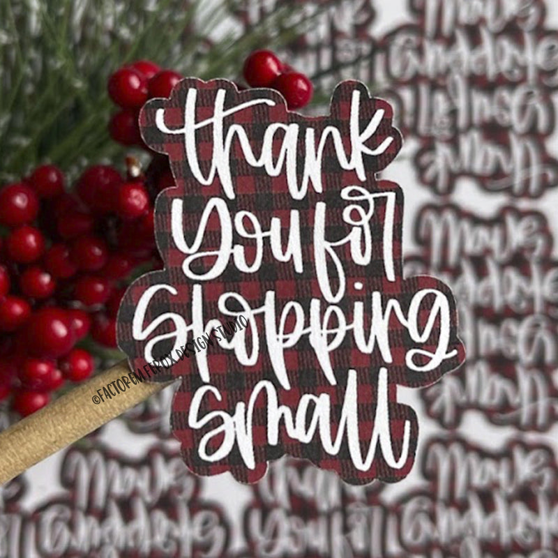 Thank You for Shopping Small Plaid Sticker ©