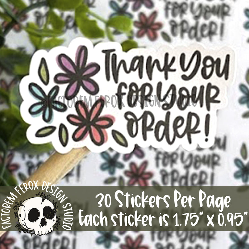Thank You for Your Order Sticker ©