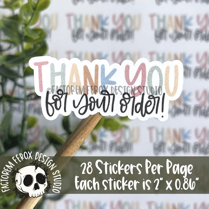 Pastel Thank You for Your Order Sticker ©