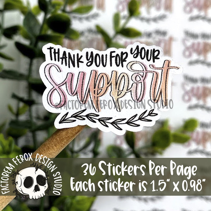 Colorful Thank You for Your Support Sticker ©